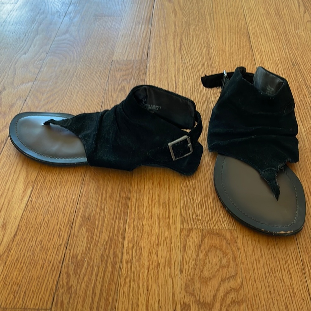 Mia black suede sandals with ankle closure size 7